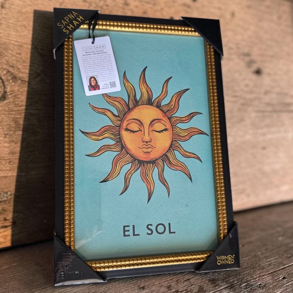 Sapna Shah El Sol Loteria 95 Framed Art Print